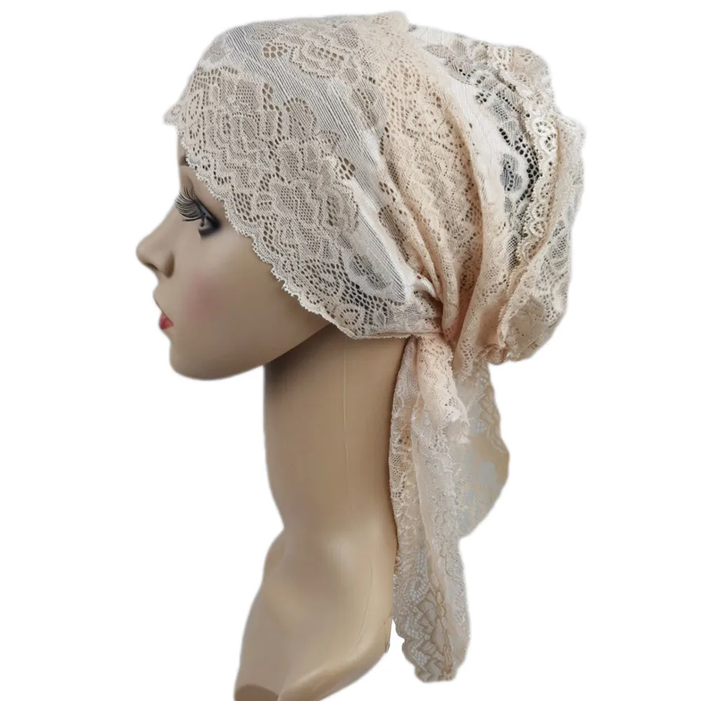 Lace Underscarf Muslim Hijab Inner Cap Women Ninja Hat Beanie Bone Bonnet Women Hair Loss Cover Headwear Head Scarf Wrap Turban