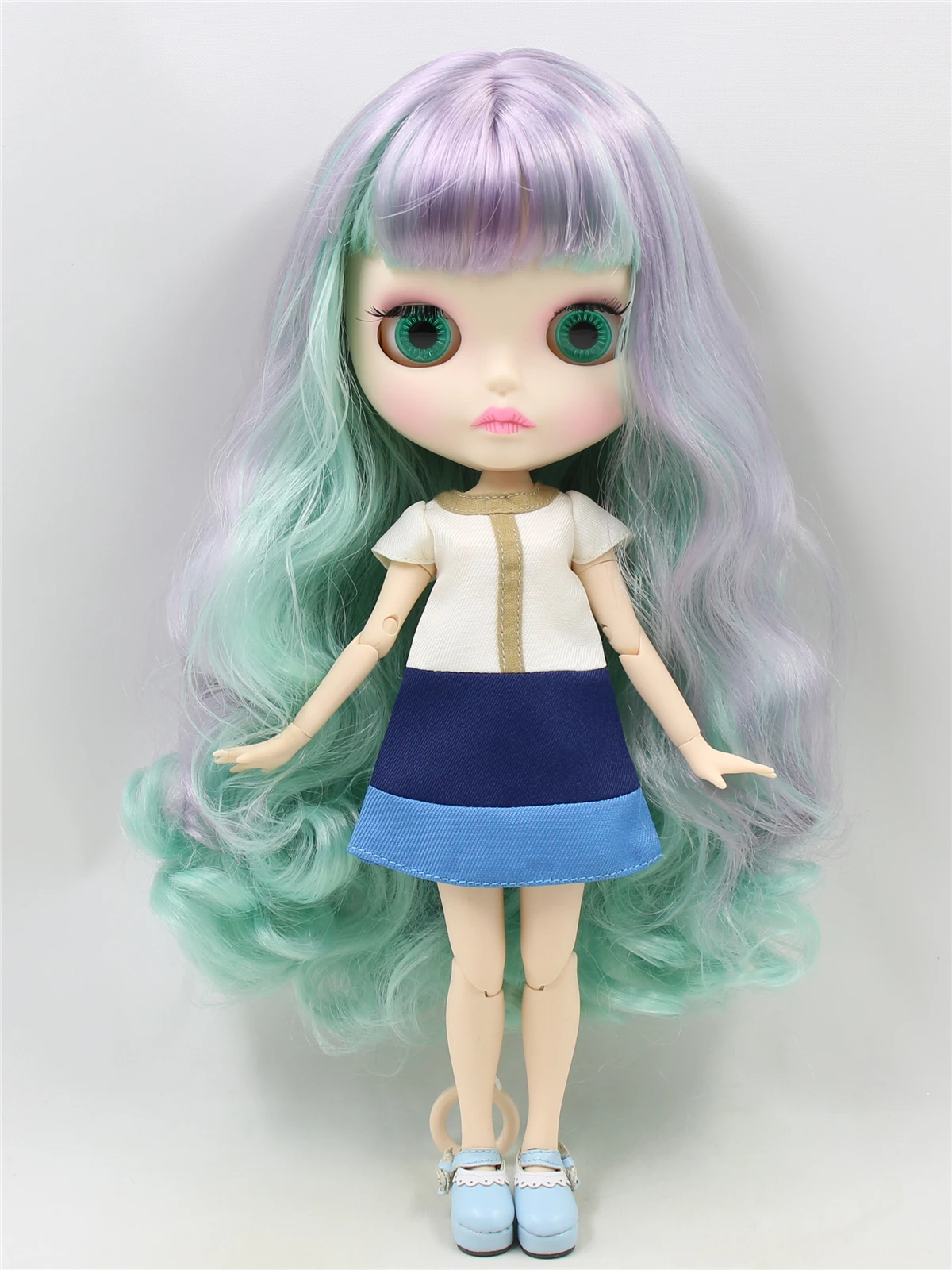 Neo Blythe Doll with Multi-Color Hair, White Skin, Matte Pouty Face & Custom Jointed Body 1