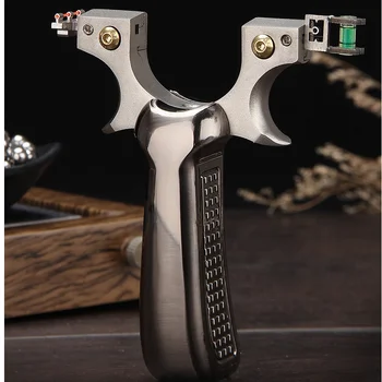 

High quality stainless steel slingshot outdoor high precision shooting laser infrared slingshot with flat rubber band slingshot