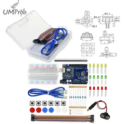 Starter Kit UNO R3 мини Макет светодиодный Перемычка кнопку провода для arduino compatile