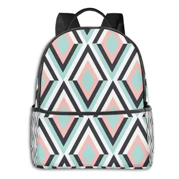 

2020 Hot Sale Women Men Unisex Ethnic Geometry Zig Zag Backpack New Trend Teenager School Bag Couples Back Pack Travel Bag