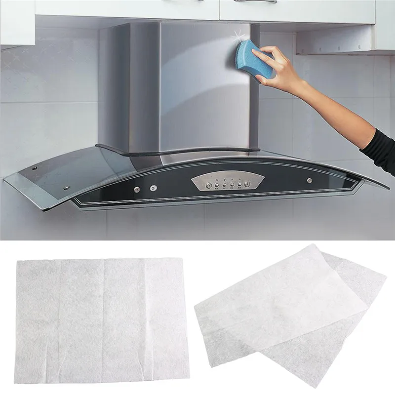 2 Pcs Kitchen Oil Filter Paper Oil-absorbing Paper Anti Oil Cotton Filters Cooker Hood Extractor Fan Protection Filter