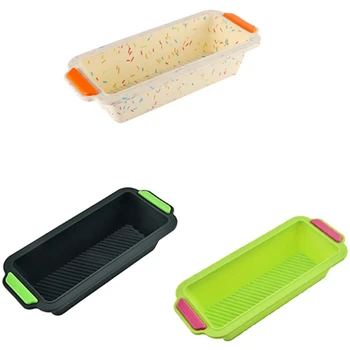 

Rectangular Form Silicone Mold Pastry Kitchen Cake Decorating Tools Baking Toast Bread Moulds Kitchen Tools 3PCS