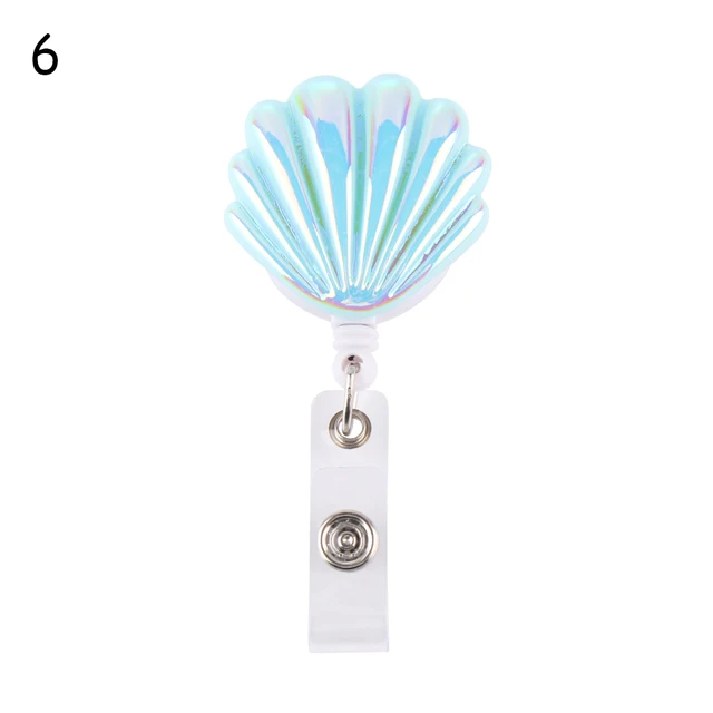 New Shell Shape Resin Pull Name Id Card Badge Reel Holder Nurse Badge Reel  Clip Retractable Exhibition Chest Card School Supply - Badge Holder &  Accessories - AliExpress