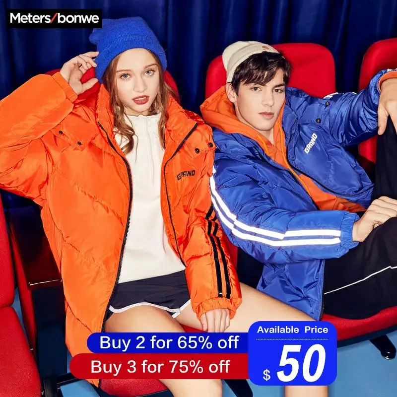 Metersbonwe, зимняя куртка для мужчин и женщин на утином пуху с капюшоном, парные пуховики, уличная зимняя мужская повседневная пуховая куртка, пальто