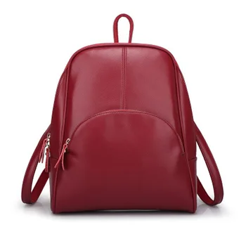 

NEW fashion women backpack Leather school bag ladies Casual style school bags black red mochila masculina for teenage girls 2019