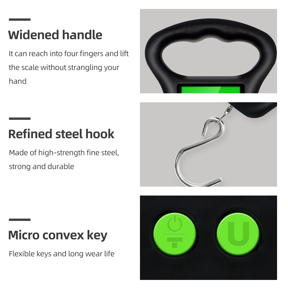 Portable 50Kg 10g Hanging Scale Digital Scale BackLight Electronic Fishing Weights Pocket Luggage Scales Travel Weighting