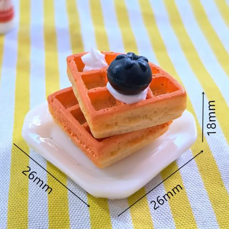 

1/12 Dollhouse Miniature Accessories Mini Waffle Model Simulation Toys Kitchen Food Accessories Simulation Kitchen Toys