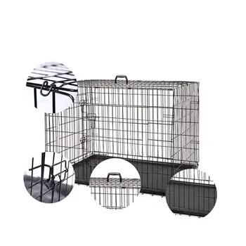

Bold Folding With Toilet Dog Cage Teddy Poodle Small And Medium Dog Cat Cage Rabbit Cage Pet Cage(Pink)