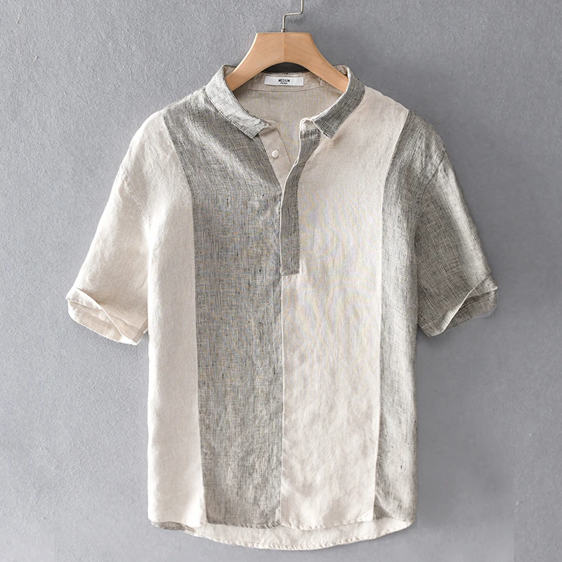 Japanese linen men's shirt Clearance