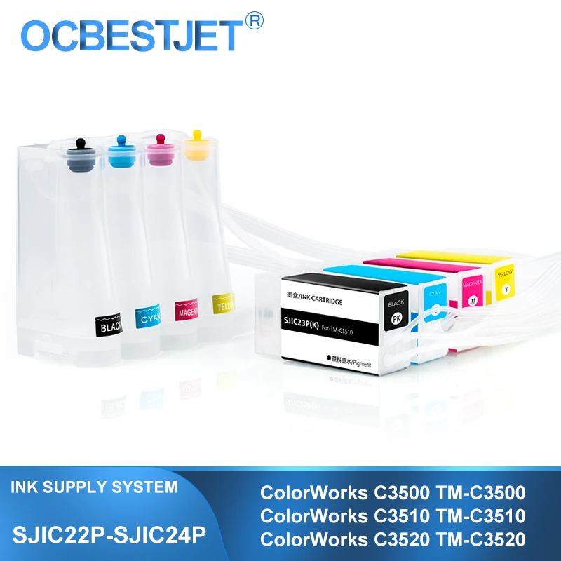 칩없는 연속 잉크 공급 시스템, 엡손 C3500 C3510 C3520 TM-C3500 TM-C3510 TM-C3520, SJIC22P SJIC23P SJIC24P CISS