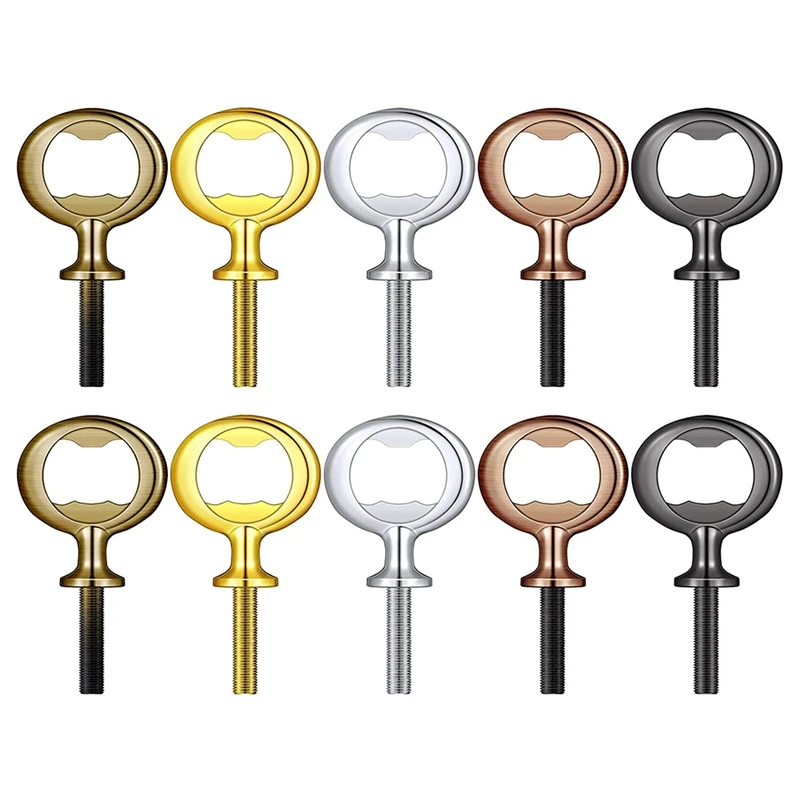 10Pcs Metal Bottle Opener Blanks Stainless Steel Bottle Opener Inserts Kit Threaded Beer Opener