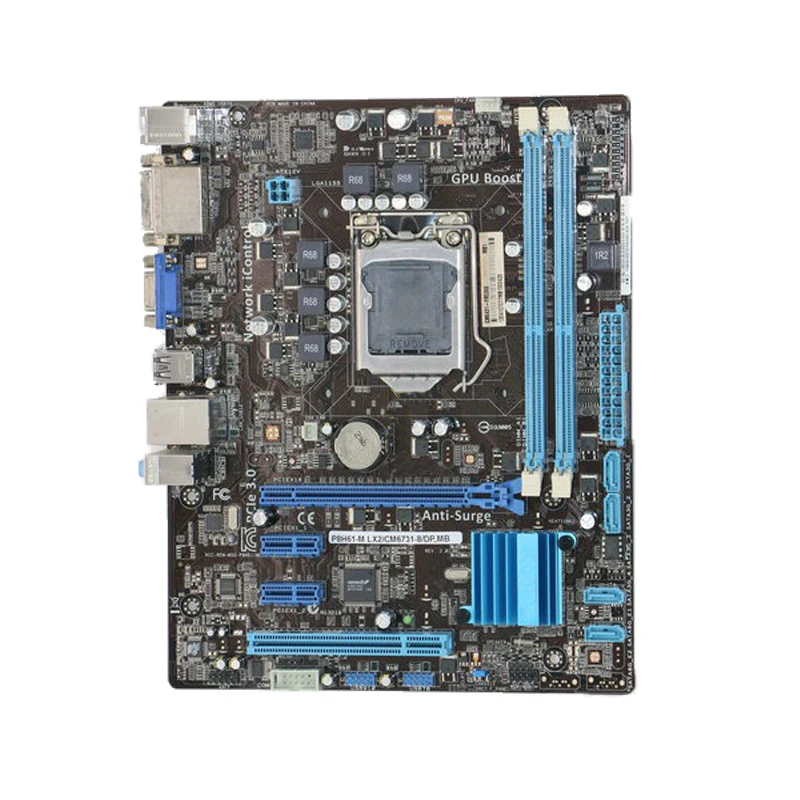 

For ASUS P8H61-M LX2 Desktop motherboard Intel H61 chipset LGA 1155 micro ATX DDR3 16GB SATA3.0 USB2.0 100% test intact