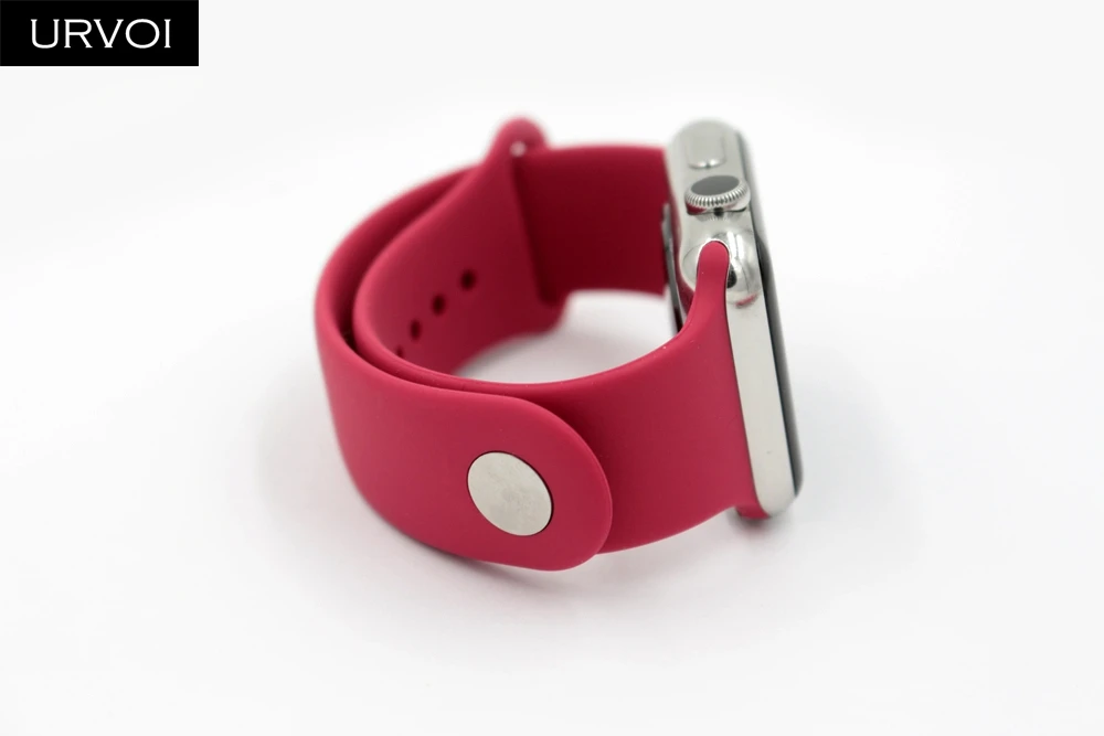 Силиконовый ремешок URVOI для apple watch 5, 4, 3, 2, 1, ремешок для iWatch, спортивный ремешок, застежка, официальные цвета 40 мм, 44 мм
