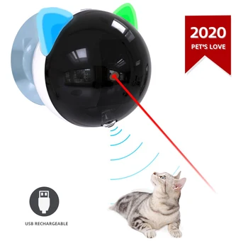 

Automatic Cat Toy USB Rechargeable Red Dot LED Pointer Rotating Moving Electronic Pen LED Light Interactive Cat Chase Toys