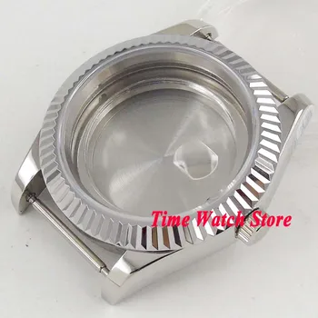 

40mm PARNIS sapphire glass date magnifier 316L stainless steel Watch Case fit ETA 2836 miyota 8215 movement C25