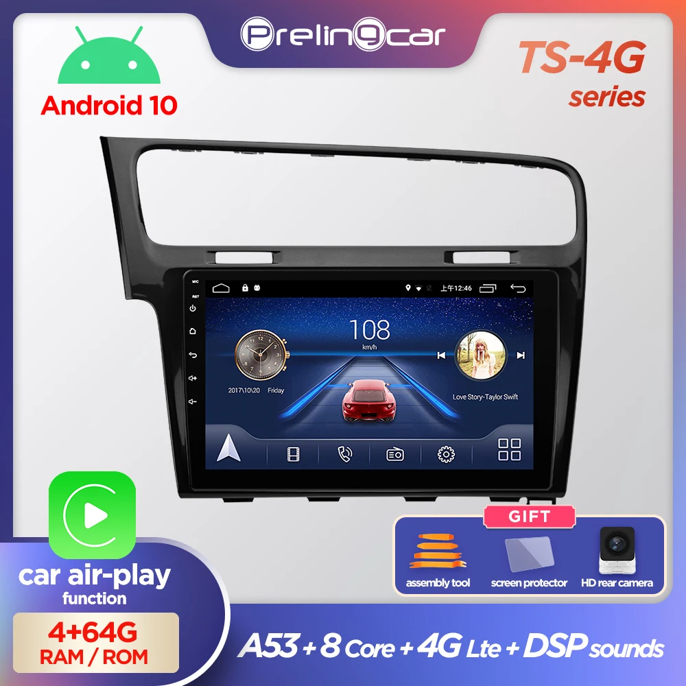 Prelingcar Android10.0 без DVD 2 Din Автомобильный Радио Мультимедиа Видео плеер навигация GPS для Volkswagen VW Golf 7 2013-2018 IPS 2.5D Prelingcar Android10.0 без DVD 2 Din Автомобильный Радио Мультимедиа Видео плеер навигация GPS для Volkswagen VW Golf 7 2013-2018 IPS 2.5D