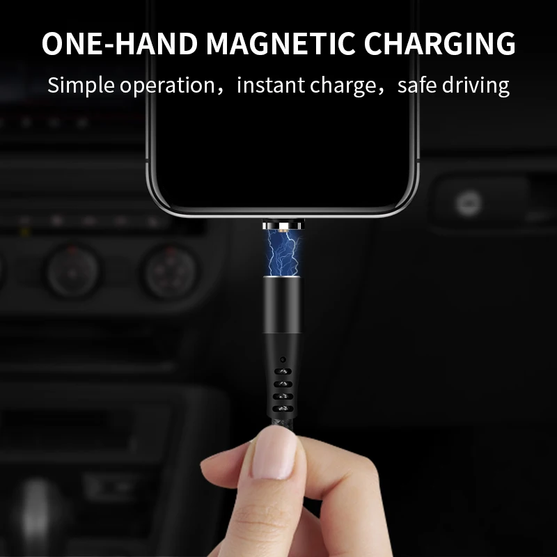 Магнитный Micro usb type C кабель для быстрой зарядки 3 в 1 Круглый Магнитный нейлоновый кабель для быстрой зарядки для iPhone XR 7 8 для huawei Xiaomi