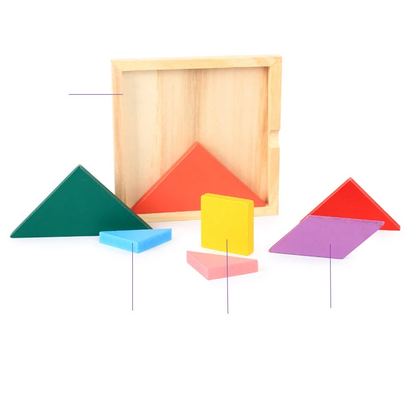 Children Mental Development Tangram Wooden Jigsaw Puzzle Educational Learning Toys Kids Brain Training Puzzles Toy Birthday Gift