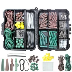 152 Pieces of Carp Fishing Accessories Set Retaining Beads Crank Hooks Corn Stall Rods Hoses Small Holsters Fishing Tools