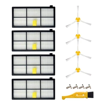 

Replacement Parts for IRobot Roomba 800 900 Series 860 870 871 880 890 805 960 980 Vacuums Accessories 4 Filters & 4 Side Brushe