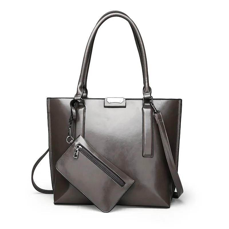 

WOMEN'S Bag 2019 New Style Large Capacity Oil Wax Leather Women's Handbag Europe And America Fashion Shoulder Toth Different Siz