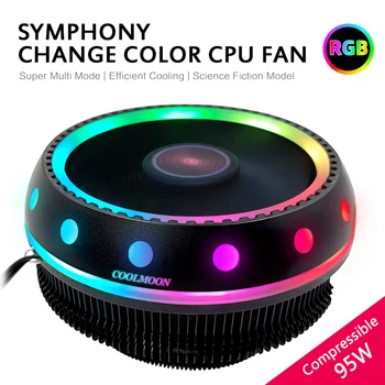 

UFO-type Radiator Desktop Computer Laptop CPU Cooler Universal RGB Light-emitting Mute Laptop Cooling Pads Notebook Stand