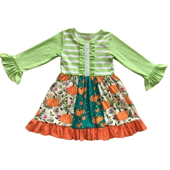 

New design halloween boutique baby clothes girl halloween pumpkin clothes