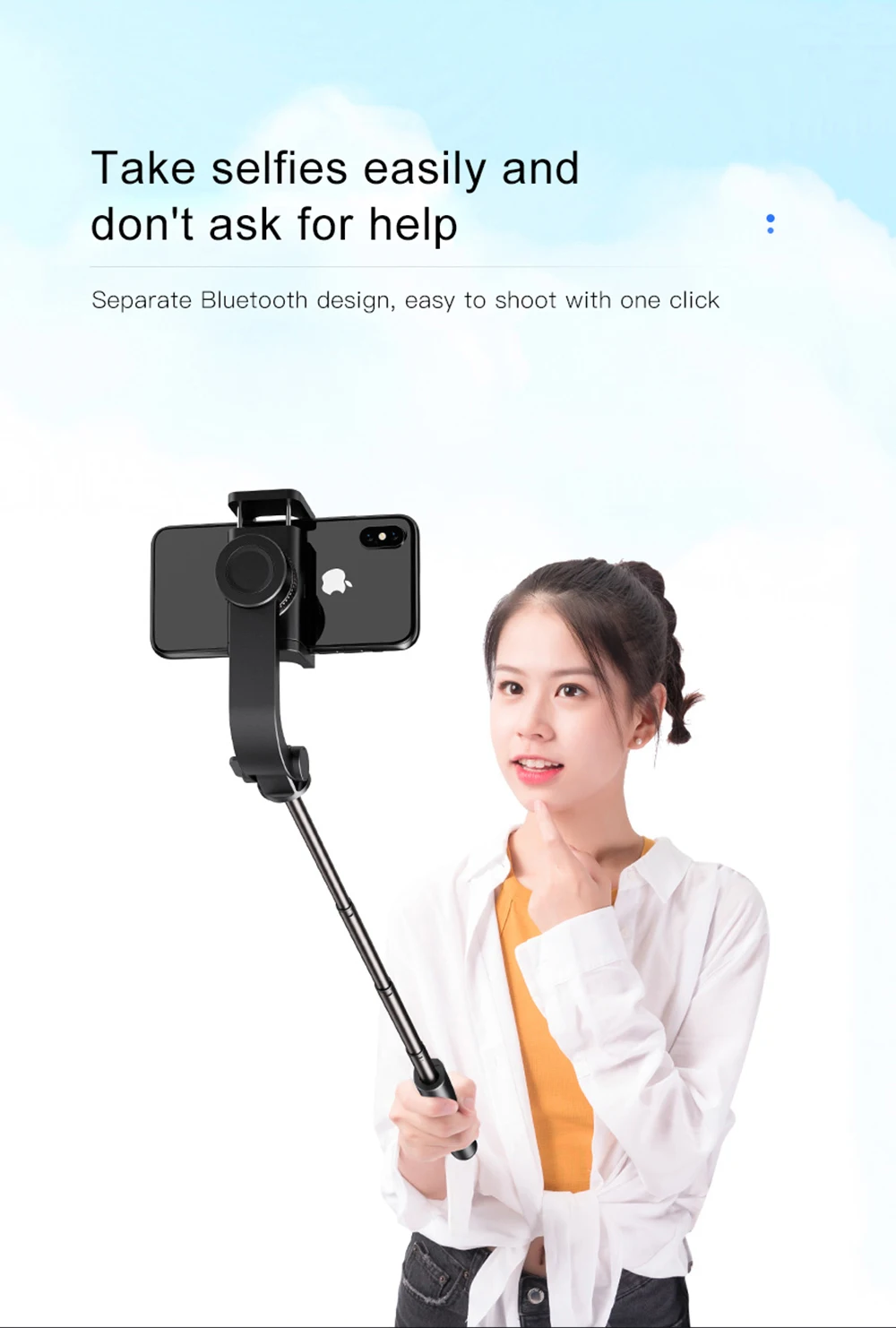 Bonola 3 in1 Handheld Gimbal Stabilizer Smartphone Selfie Stick Tripod For iOSAndroid Video Stabilizer For iPhone11ProSamsung (7)