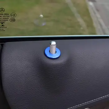

4pcs Aluminum Alloy Car Door Lock Cover Trim for Mercedes Benz GLC X253 C Class W205 2015-2019 (Blue)