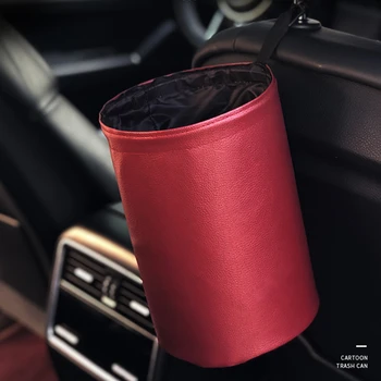 

Foldable Car Trash Bin Organizer Storage Waterproof Rubbish Gargage Car Seat Back Hanging Trash Can Auto Accessories Interior
