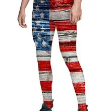 Деревянный пол флаг США брюки мужские Леггинсы с карманами не просвечивающие животные печати высокой талией стрейч Fit Fau