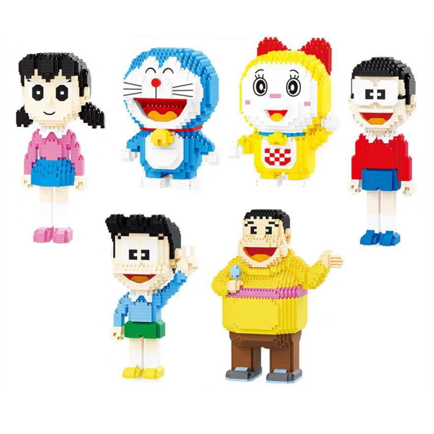 

Japan Cartoon Image Micro Diamond Block Doraemons Robot Cat Dorami Nobita Nobi Minamoto Shizuka Building Brick Nanobricks Toys
