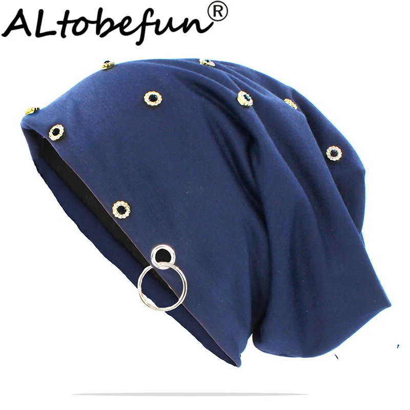ALTOBEFUN Новая модная женская и мужская шапка в стиле хип хоп с заклепками