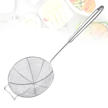 

Stainless Steel Frying Oil Strainer Mesh Food Colander Spoon Filter Strainer Kitchen Tool for Potatoes Chips French Fries (16cm)