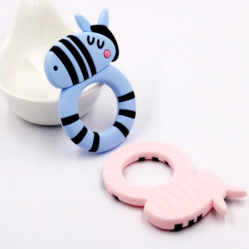 Пищевого класса Силиконовые Прорезыватели DIY животное Зебра кольцо