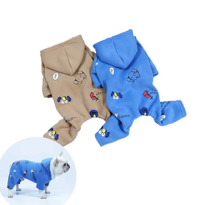 セサミストリート綿犬服フレンチブルドッグペットジャンプスーツウォームペット服犬の衣装冬犬衣装ropaペロ 犬用パーカー Aliexpress
