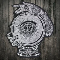 Buy Punk Style Patches Beauty Girl Flower Applique Iron On Stickers Large Finger Embroidery Patches For Biker Clothing Large Patches Online - Image 3