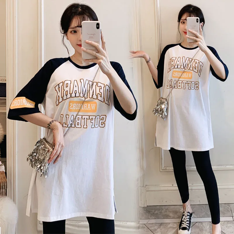 

2020 Spring And Summer Maternity Clothes New Style Mid-length Casual Fashion Short Sleeve T-shirt Dress