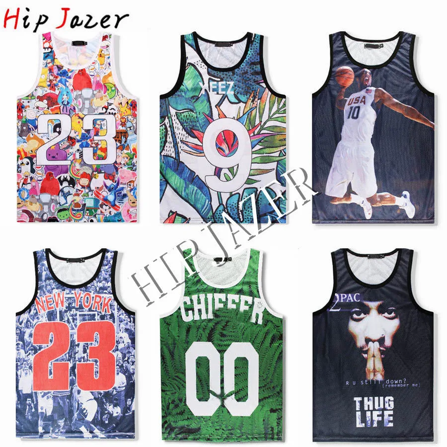 NEW ARRIVED 3D Print Hiphop Street Slam Tops Basketball Jersey CARTOON SUMMER Sand Beach Sport Training 23# Shirts