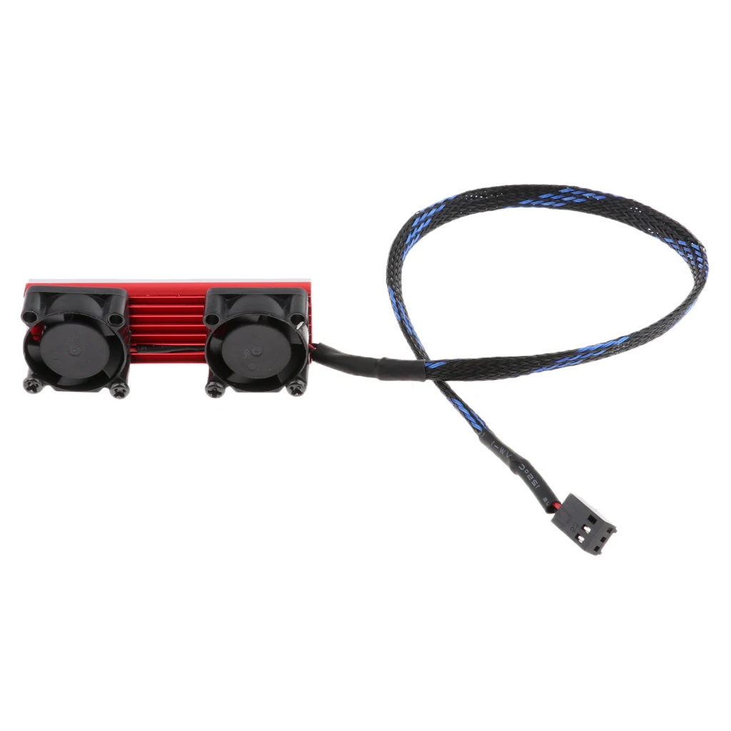 

PCIE M.2 SSD 2280 3 Pin Dual Active Cooling Fan Heatsink Radiator Fin Thermal Pad - Red