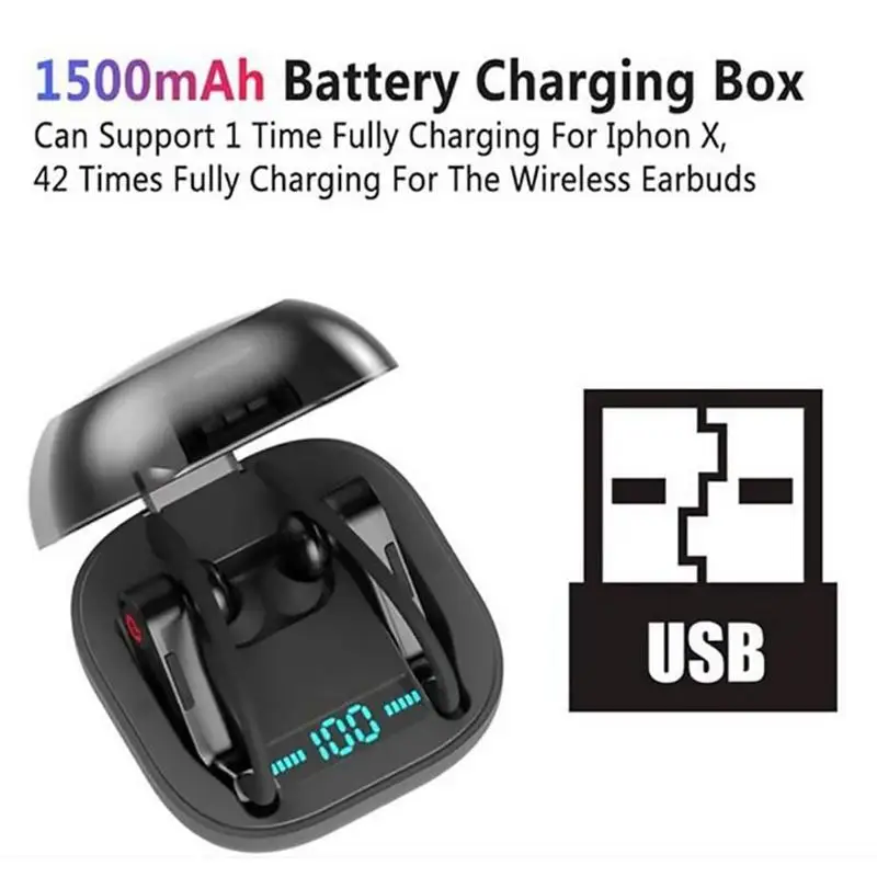 Q62 цифровой дисплей Bluetooth наушники TWS наушники с зарядным чехлом