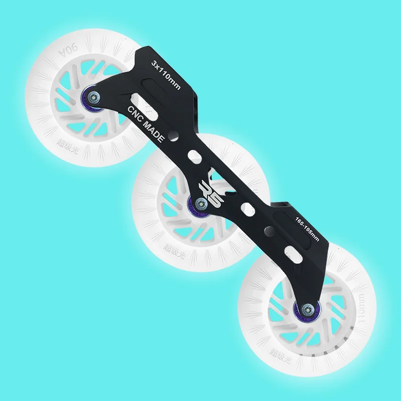 R5 Equidistant 3x110 mm Inline Speed Skates Base 150-195 mm CNC Frame with PU Wheel Plate for Racing FSK Roller Skating Boots