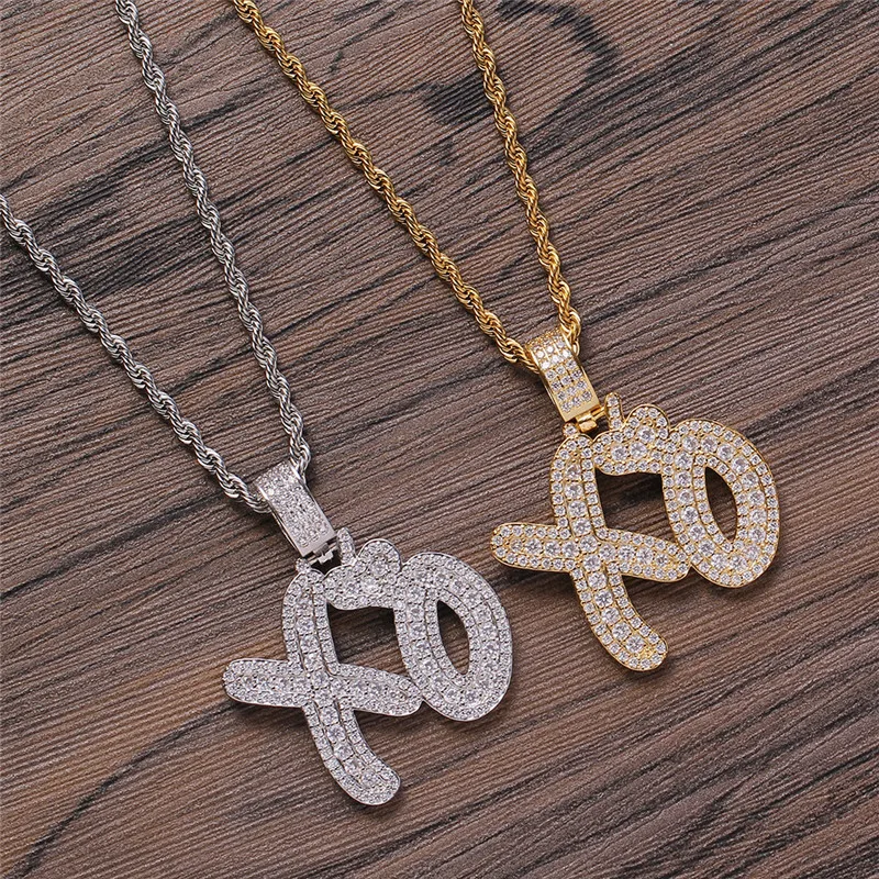 Crystal Letter XO Pendant Necklace 