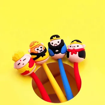 

48PCS Cartoon Silicone Gel Pen Cute Pig Monkey Swing Signature Pen Kawaii School Supplies Stationery