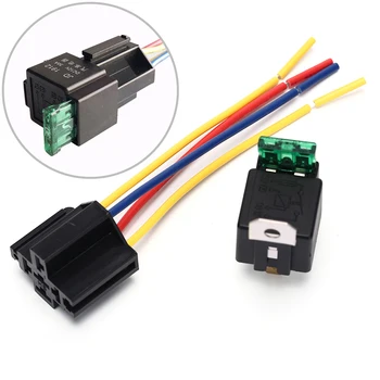 

12V 4pin With Copper Terminal Auto Relay With Socket 1 Piece Waterproof Automotive Relay 12v 5pin 40a Car Relay