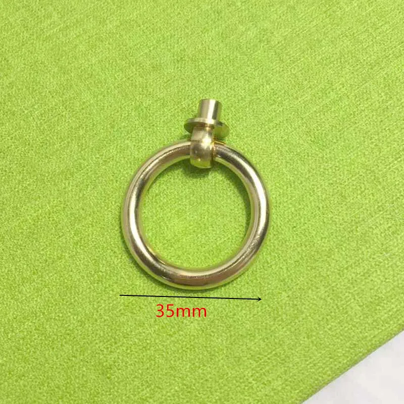 

Rushed Puxador 4 Pcs Antique Style Ring Pull Solid Brass Handles Knobs For Cabinet Drawer Dresser Cupboard Wardrobe (gold)