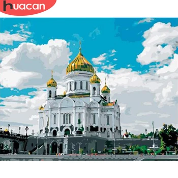 

HUACAN Paint By Numbers Landscape City Acrylic DIY Painting For Adult Wall Art Picture Castle Home Decoration Gift