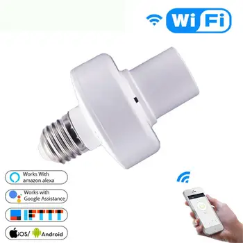 

WiFi Smart Light Bulb Adapter Lamp Holder Base AC Smart Life/Tuya Voice Control E27 E26 85-265V Work Alexa Google Home IFTTT