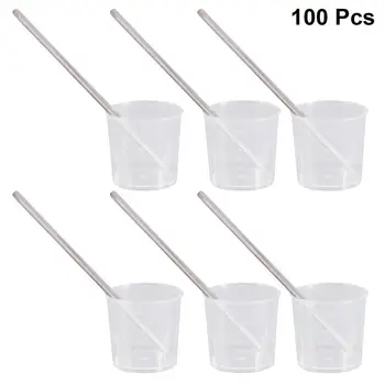 

50Set Measuring Epoxy Kit Plastic Graduated Cups For Epoxy Stain Mixing DIY Craft Toys